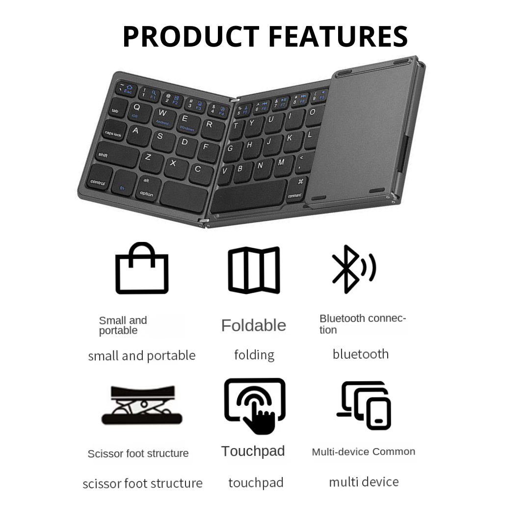 Mini Folding Bluetooth Keyboard